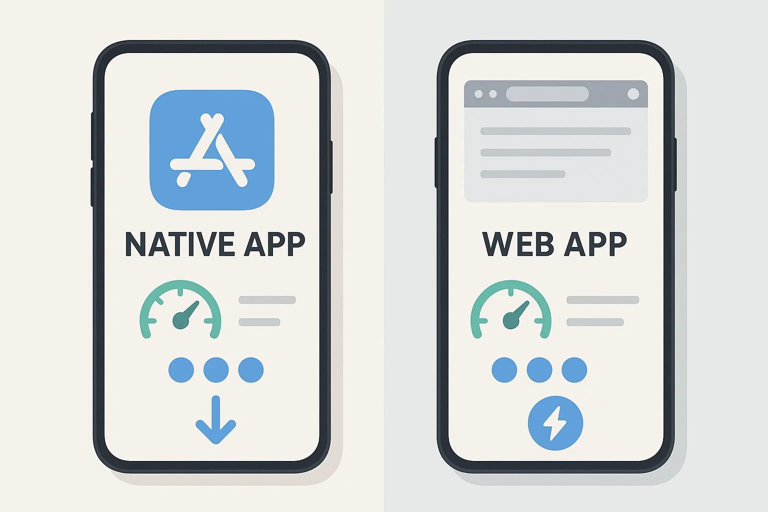 Confronto visivo tra app native e web app per scommesse su smartphone