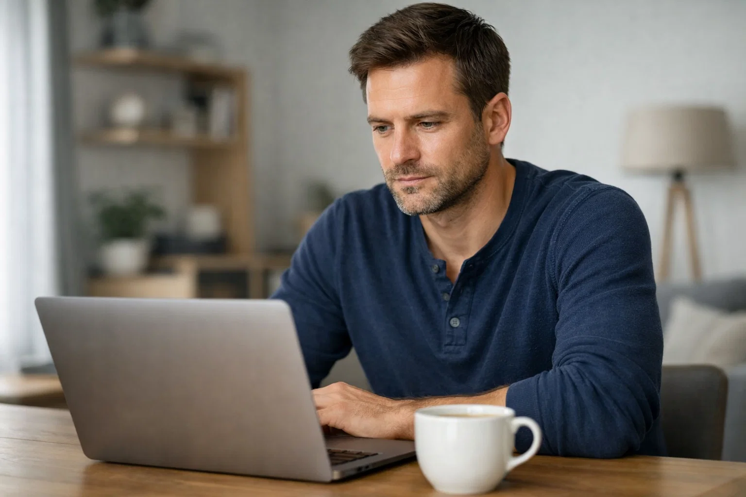 Persona che analizza dati su un laptop in un ambiente tranquillo