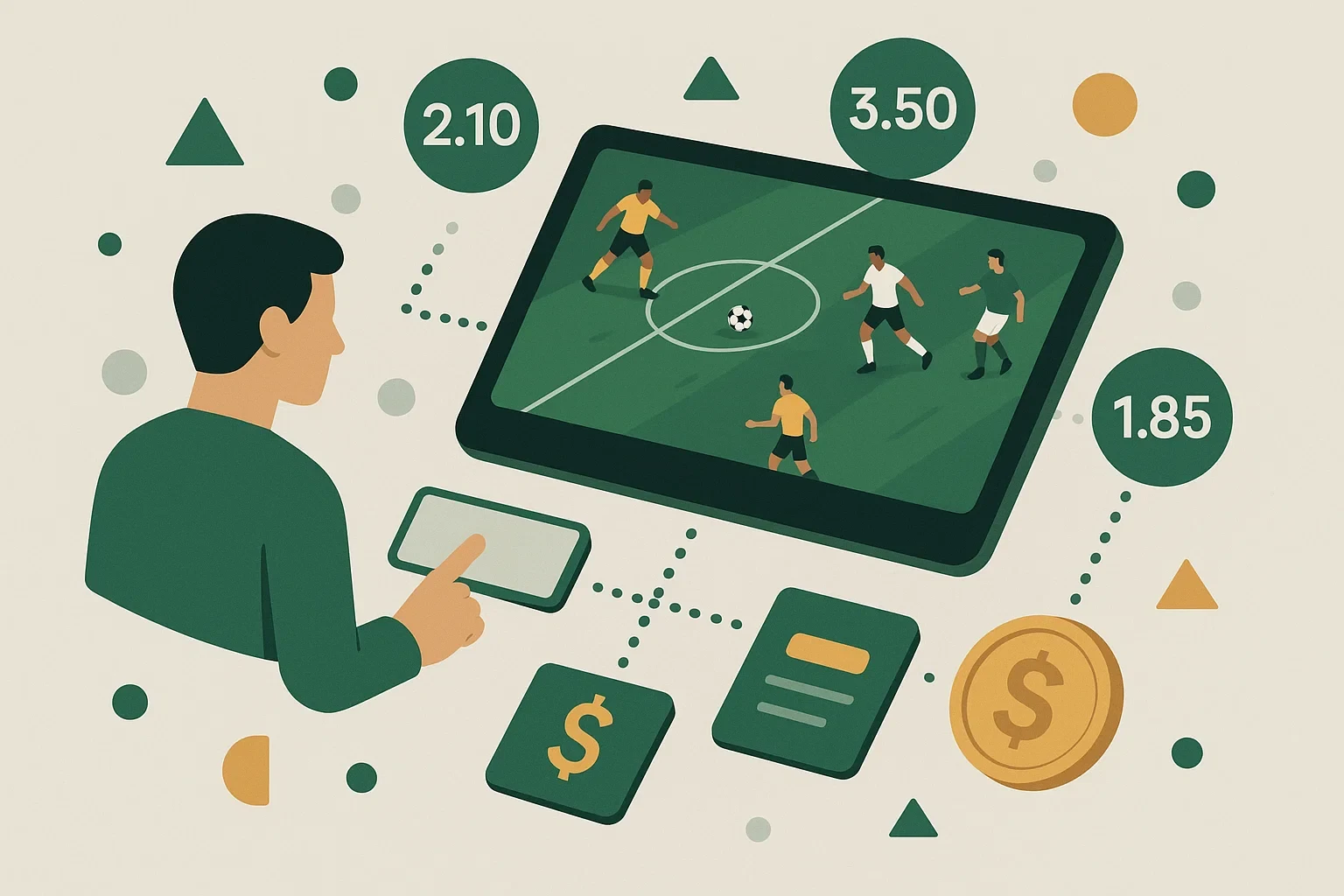 Schema illustrativo del funzionamento delle scommesse calcistiche online con quote e flusso di puntata