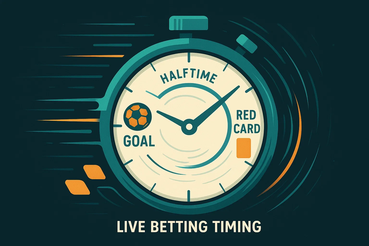 Orologio che segna il momento ideale per una scommessa live durante una partita