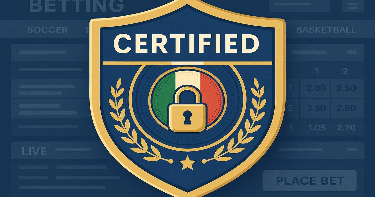 Simbolo di sicurezza con logo ADM e scudo di protezione per scommesse legali in Italia